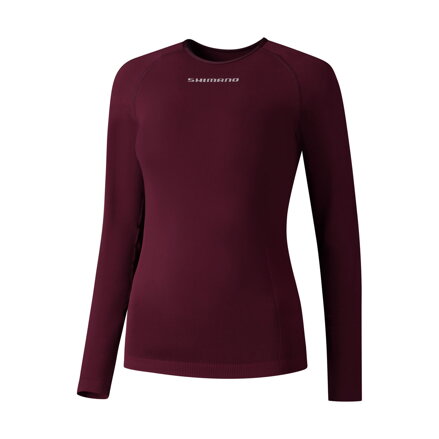 SHIMANO Triko dámské VERTEX LONG BASE LAYER bordové